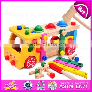 2015 Wooden Screw Knocking Toy,Educational DIY Toy Screw Combination,Children Loading to Knock the Ball Down the Car Toy W03C015 thumbnail-1