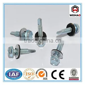 Factory Customized Galvanized Hex Head Self Drilling Screw With EPDM Rubber Washer thumbnail-1