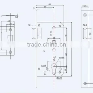 High Perforance Classic Model Good Quality Mortise Lock Body 55x72 thumbnail-2