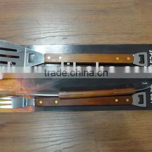 3pcs Hot Sale Multifuntional Bbq Sets With Wooden Handle thumbnail-1