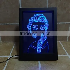2016 New Design Awsome Creative Magic Illusion 3D Led Night Lights Photo Frame for Decoration thumbnail-1