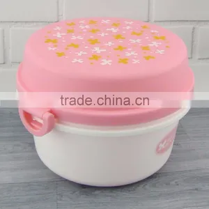 Hot Sale Double Layers Round Plastic Lunch Box thumbnail-5