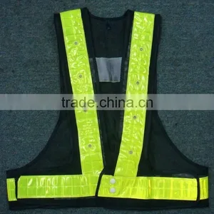 Reflective Led Lighted Flashing Police Safety Vest With Velcro EN471 High Visibility thumbnail-3