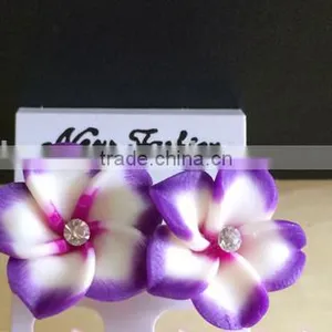 Hot Sell Hawaiian Plumeria Flower Stud Earring Designs for Women thumbnail-4