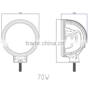 70w Round Car LED Driving Lights Retractable LED Work Light 70W thumbnail-4