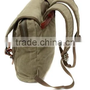 Unisex,Vintage Casual Cotton Canvas Leather Backpack Rucksack Bookbag ,Lagtop Bag Computer Bag For Men & Women thumbnail-2