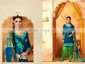 Punjabi Style Patiala Readymade Embroidery Suits thumbnail-1