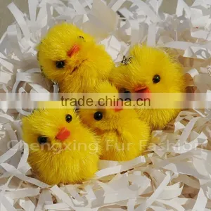 CX-R-51 Luxury Wholesale Cheap Mink Fur Yellow Duck Lovely Key Chain Keychain thumbnail-4