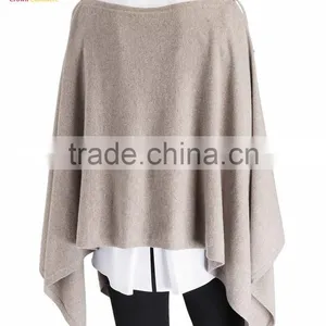 Solid Color Women Cashmere Poncho Cape Clothing thumbnail-2
