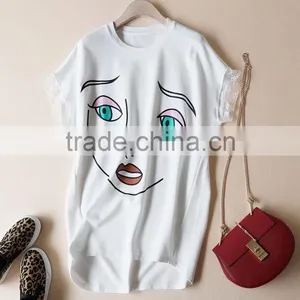 Sweat Girl Face Lace Short Sleeve t Shirt thumbnail-1
