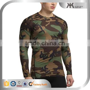 Mens Camo Fitness Clothes Compression Camouflage Sublimate Shirt Fitness Wear thumbnail-1