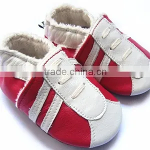 Navy Blue Soft Sheepskin Leather Baby Shoes thumbnail-5