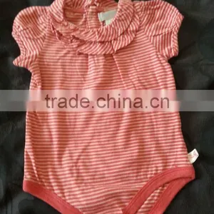 Fashion Hot Summer Stripe Red Baby Girl Bodysuits thumbnail-1