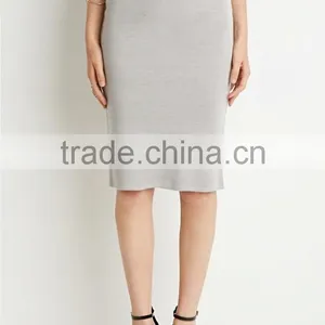Elegant Unlined Knitted Pecil Skirt Wholesale Mature Women Skirts thumbnail-5