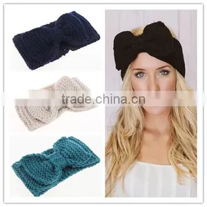 Wholesale Winter Knit-Bow Headband Ear Warmer thumbnail-1