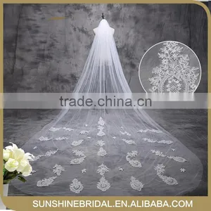 Beautiful Fashional Beaded-edged Wedding Bridal Veil thumbnail-1