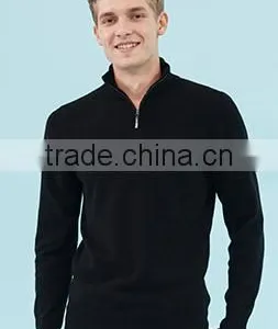 Mans High Quality Zipper Colloar Knitted Pattern Pullover Sweater With Wholesale Price thumbnail-2