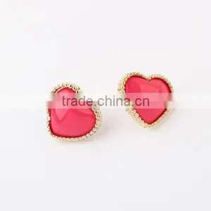 Fashion Sweet Peach Heart Lady Stud Earrings thumbnail-2