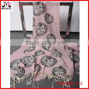 Animal Print Wool Pashmina Women Scarf Winter 2015 thumbnail-2