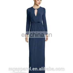 High Quality Elegant Blue Pictures of Long Ladies Wedding Gown thumbnail-3