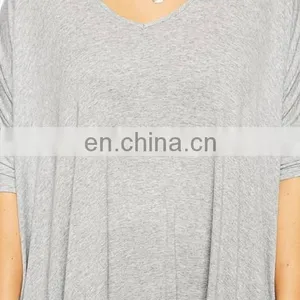 Chinese Clothing Manufacturers Ladies Jeans Jersey Top Design With Dip Back Plus Size Women Clothing thumbnail-4