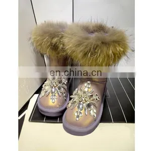 Aidocrystal 2016 NEW Women Winter Shoes Cheap Snow Boots Diamond Bling Boots For Girls thumbnail-1