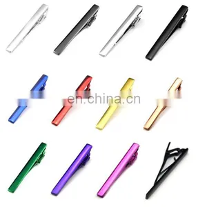 60*6mm Custom New Products Men's Jewelry Tie Bar Blank Colorful Tie Clips, Silver, Gun Black, Steel , Red, Blue, Mei Red, Gold thumbnail-1