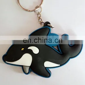 3D Custom Dolphin Shaped Soft Pvc Heart Lovers Keychain thumbnail-2