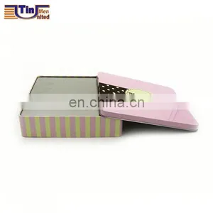 Middle Square Cookie Glossy Varnish Shinny Tin Box thumbnail-4
