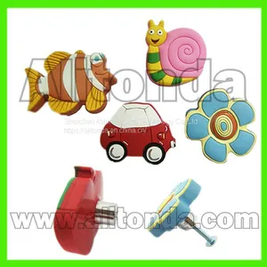 Custom Pvc Decoration Cartoon Figure Flower Food Children Room Drawer Cabinet Handle and Knob thumbnail-1