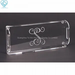 Clear Acrylic Serving Tray With Handles thumbnail-1
