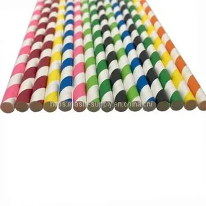 100/250/500 Red Green Striped Chevron Paper Straws Disposable Event Party Supply thumbnail-3