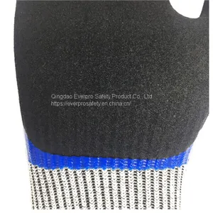 Anti Cut Level 5 13G HPPE Fiberglass Liner Nitrile Sandy Double Coated Cut Resistant Gloves With EN388 4X43D thumbnail-3