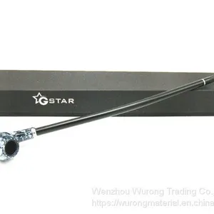 410mm Length Wooden Resin Long Tobacco Pipe With Small Blue and White Porcelain Head for Smoking thumbnail-1