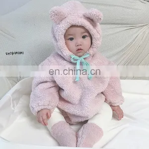 Ins Fashion Baby Kids Clothes Winter Soft Velvet Cute Pattern Long Sleeve Coat 2020 thumbnail-1