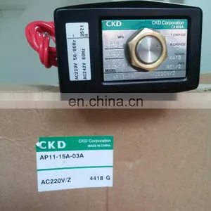 Japan CKD Solenoid Valve AP11-15A-03A-AC220VZ Normally Closed Copper Material thumbnail-1