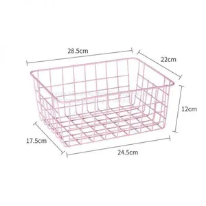 Nordic Style Household Iron Desktop Storage Basket Metal Wire Storage Basket for Home Storage thumbnail-4