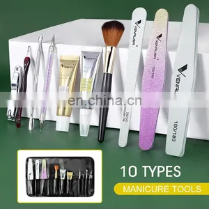 New Venalisa Manicure Tool Set Nail File Stainless Steel Dead Skin Scissor Dead Skin Fork Manicure Remover Nail Brush Tools Set thumbnail-2