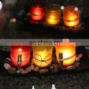 2020 Europe Stylish Hot Seller Amazon Battery Led Light Glass Dinner Decoration Swirling Glitter Candle Holder thumbnail-5