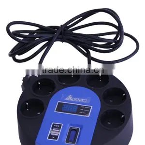 Fireproofing Surge Protector LED Display USB Output 6 Ways Sockets thumbnail-2