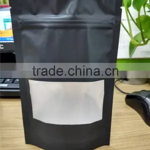 Matte Black Metalized Resealable Stand up Pouch With Zip Lock thumbnail-1