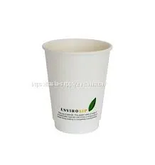 Natural Alternative Custom Printed White Compostable Paper Cups 12oz PLA Lined thumbnail-1