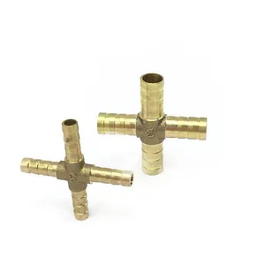Brass Pagoda Head Integrated Three-way Water Pipe Gas Hose Green Connector thumbnail-1
