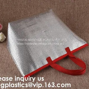 Oxford Cloth Insulated Reusable Grocery Shopping Bags, XL Size, Large Picnic Cooler Bag, Zippered Top Cold thumbnail-5