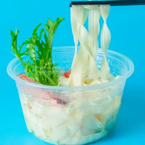 Disposable Plstic Bowl 15oz 450ml Togo Food Packaging Container pp Clear Bowl With Lid thumbnail-4