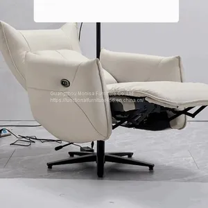 Modern Minimalist Study Electric Single Sofa Multifunctional Comfortable Reclining Leather Wear-Resistant Office Single Chair Sofa Chair thumbnail-1