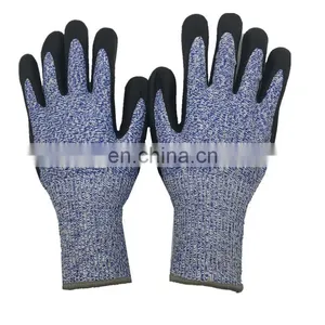 Customized 13 Gauge Industrial PU HPPE Knitting Anti Cut Resistant Level 5 Working Safety Gloves For Men thumbnail-2