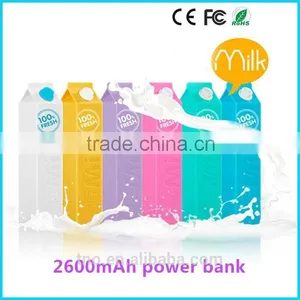 Custom Milk Portable Mobile Power Bank 2600mAh External Backup thumbnail-1