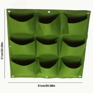 Eco-friendly Felt Multi-pocket Vertical Hanging Garden Planter Breathable Wall Mounted Grow Bags for Vegetables thumbnail-4