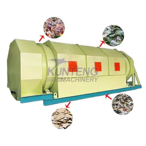 Garbage Waste Sorting Machine Rolling Drum Screen Separator Conveyor Rotary Trommel Sieve EPC thumbnail-1